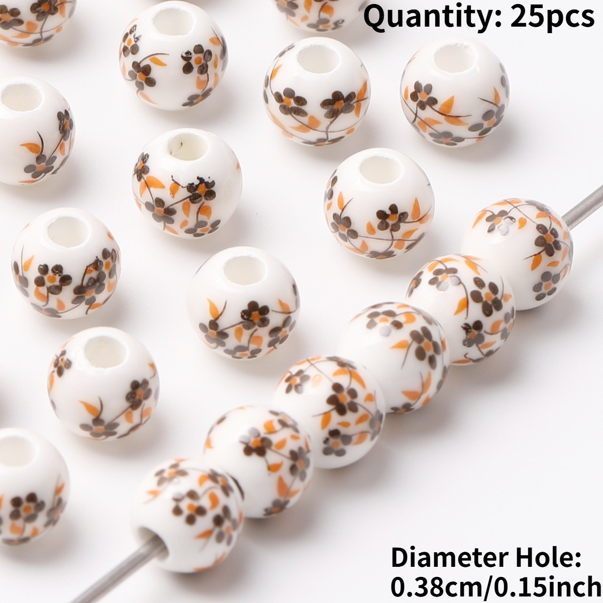 25pcs Vintage Ceramic Beads for DIY Jewelry Making